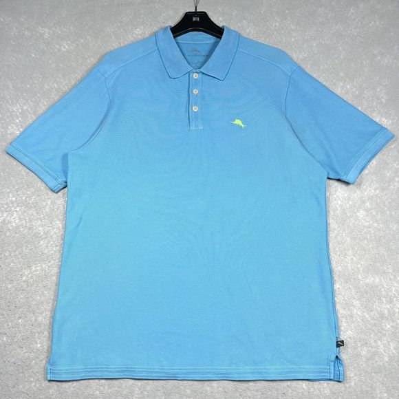 Tommy Bahama Other - Tommy Bahama Shirt Mens Size Large Blue Short Sleeve Pima Cotton/Poly Polo